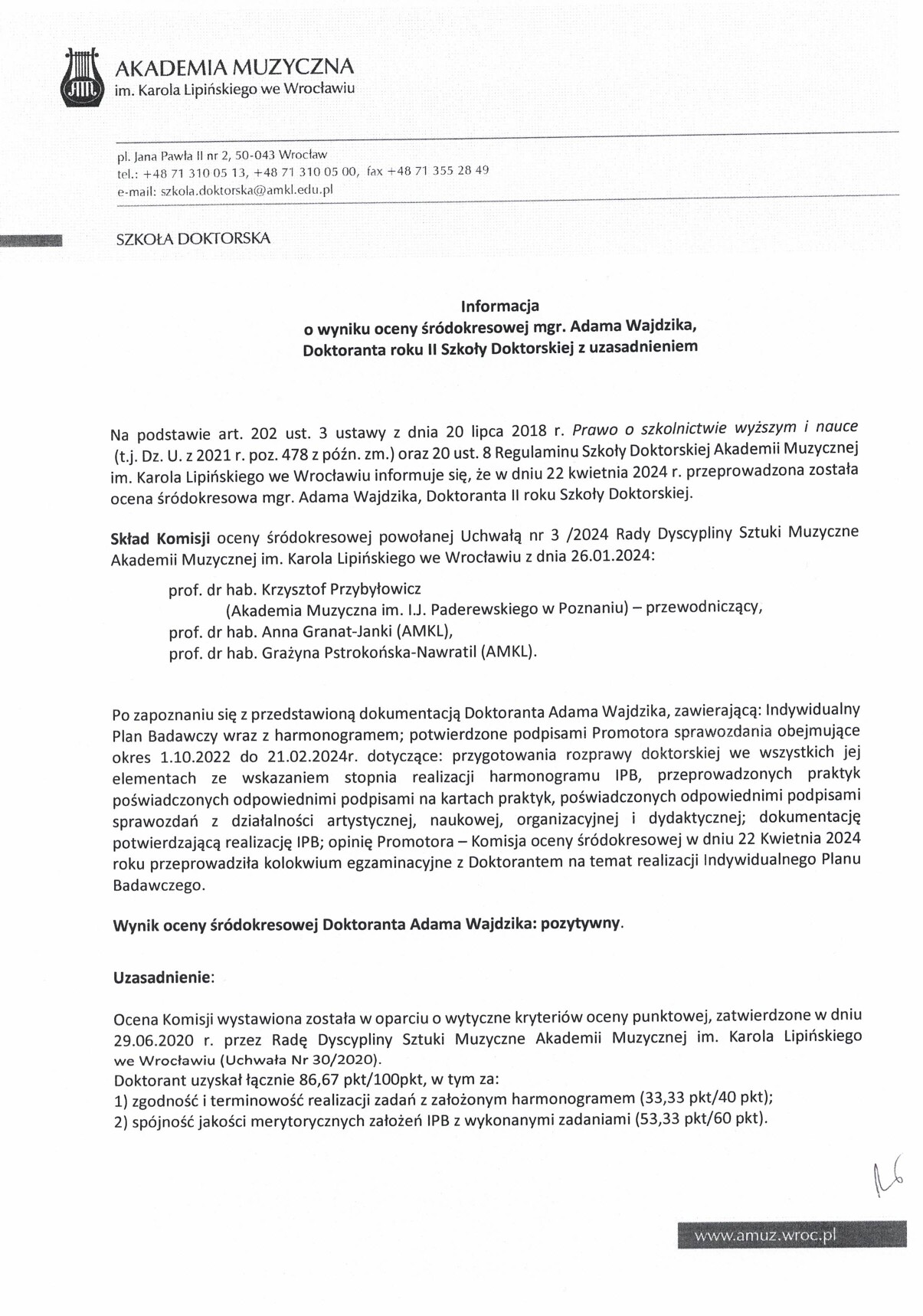 Ocena śródokresowa 2024